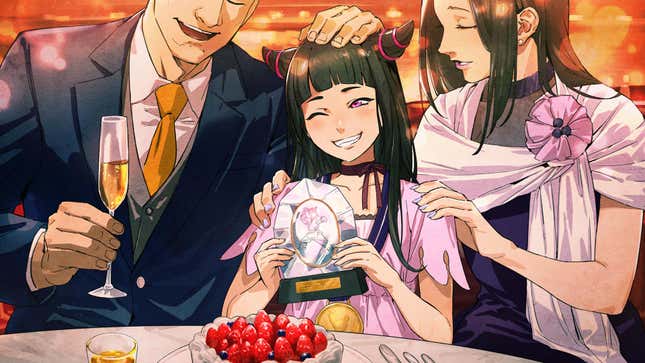 A young Juri smiles amid attention from her doting parents.