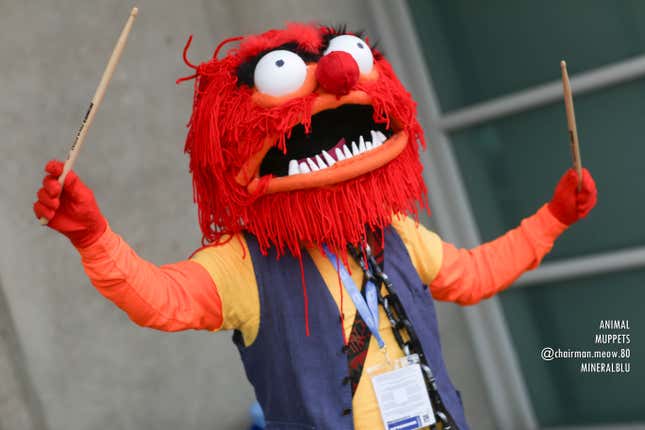 Animal from The Muppets cosplay at San Diego Comic Con.