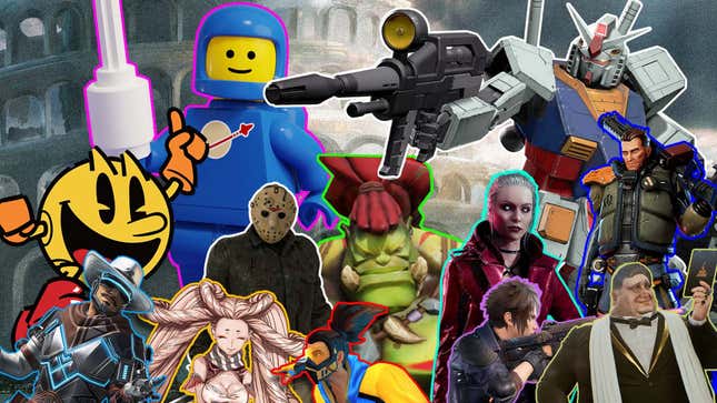 A collage of various characters from various dead games.